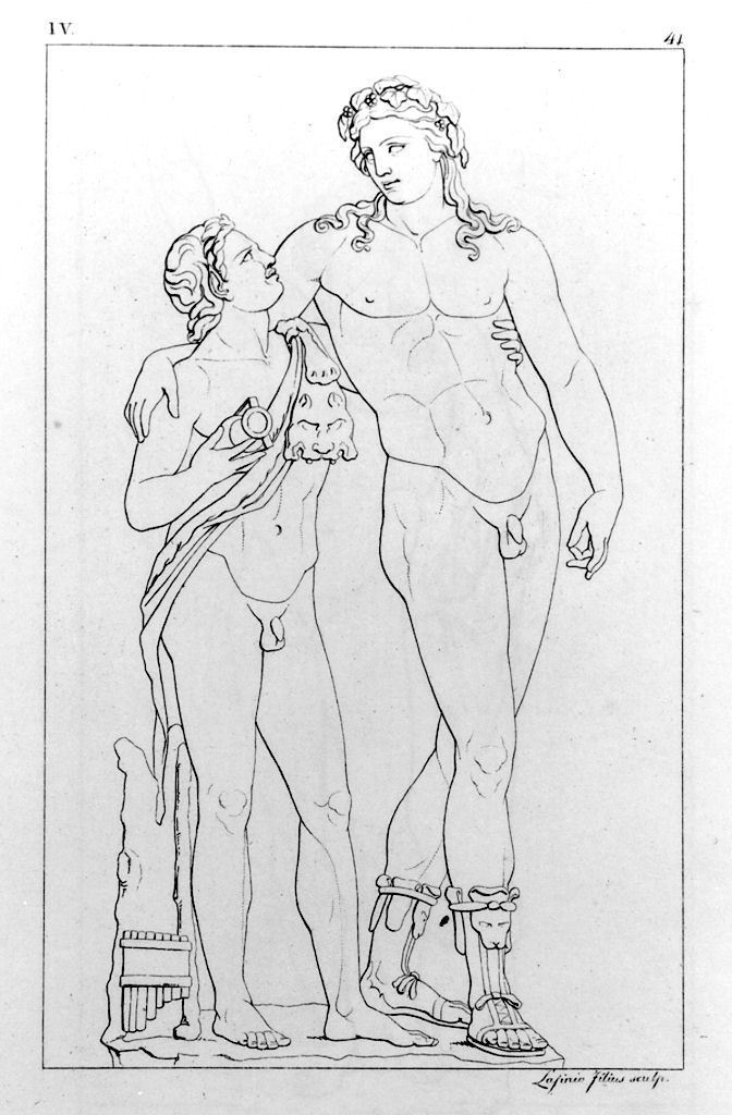 Bacco con satiro (stampa, elemento d'insieme) di Lasinio Giovanni Paolo, Gozzini Vincenzo (sec. XIX)