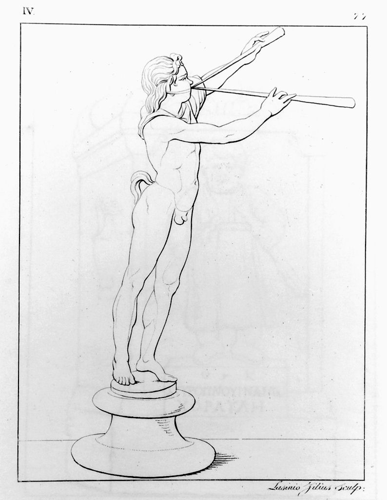 suonatore di tibie (stampa, elemento d'insieme) di Lasinio Giovanni Paolo, Gozzini Vincenzo (sec. XIX)