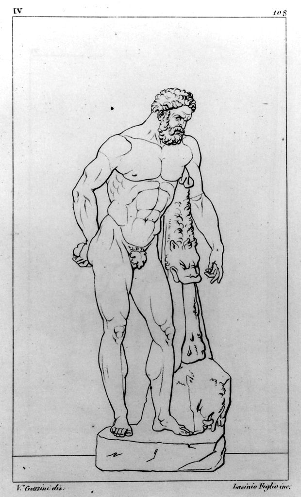 Ercole (stampa, elemento d'insieme) di Lasinio Giovanni Paolo, Gozzini Vincenzo (sec. XIX)