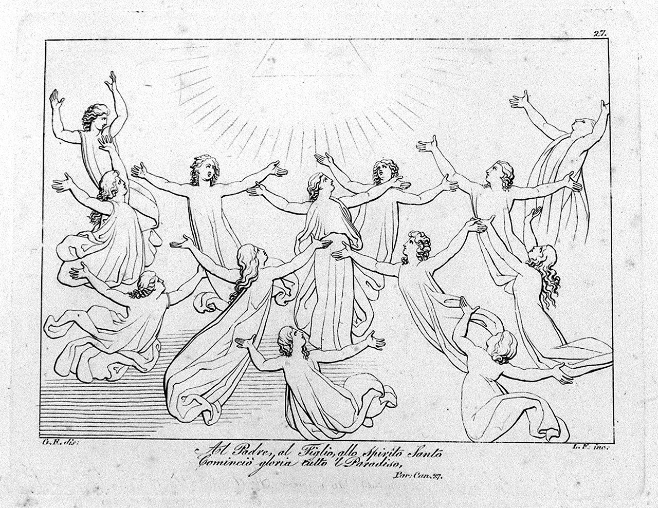 Trinità (stampa, elemento d'insieme) di Lasinio Giovanni Paolo, Rossi Giuseppe, Flaxman John (sec. XIX, sec. XIX)