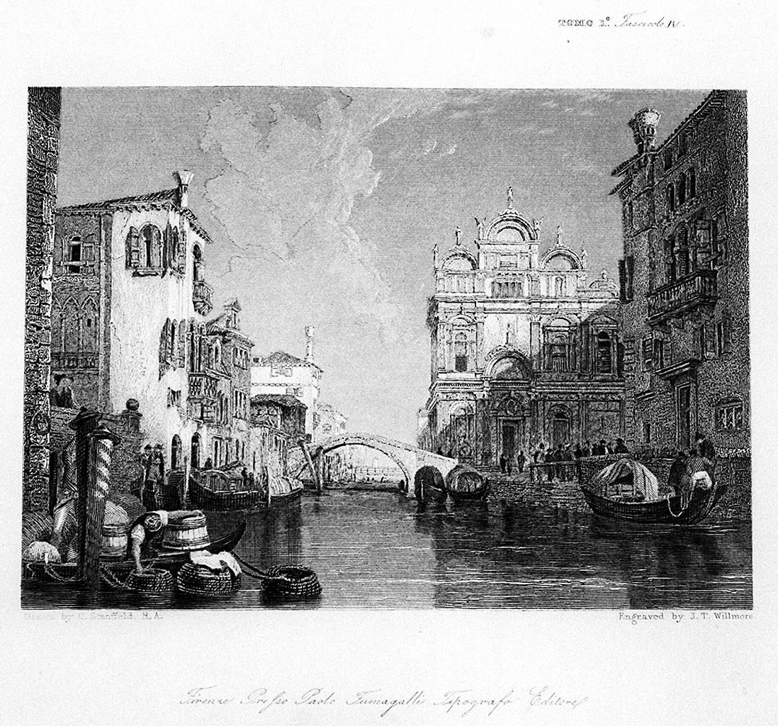 veduta della chiesa dei Santi Giovanni e Paolo a Venezia (stampa, elemento d'insieme) di Willmore James Tibbits (sec. XIX)