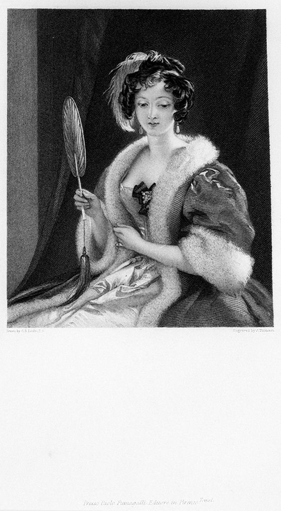 ritratto di donna con specchio (stampa, elemento d'insieme) di Leslie Charles Robert (sec. XIX)