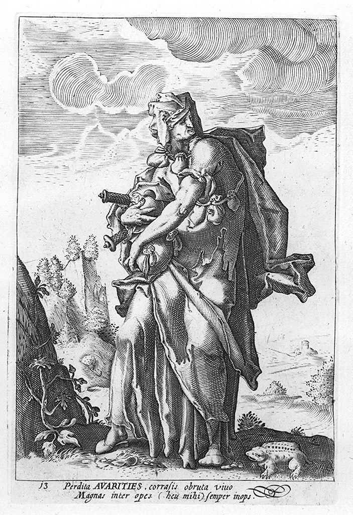 Avarizia (stampa, elemento d'insieme) di Thomassin Philippe, Goltzius Hendrick (secc. XVI/ XVII)