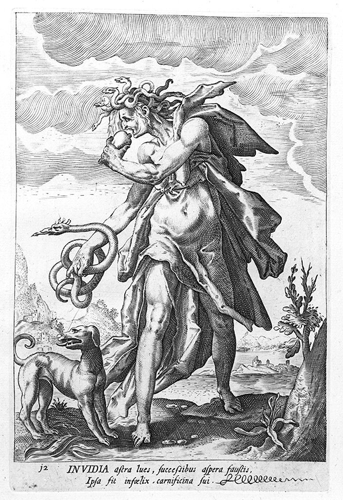 Invidia (stampa, elemento d'insieme) di Thomassin Philippe, Goltzius Hendrick (secc. XVI/ XVII)