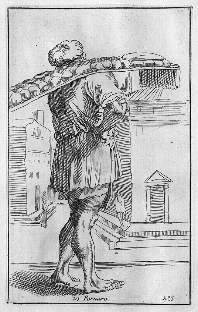 fornaio (stampa, elemento d'insieme) di Guillain Simon il Vecchio, Carracci Annibale (sec. XVII, sec. XVIII)