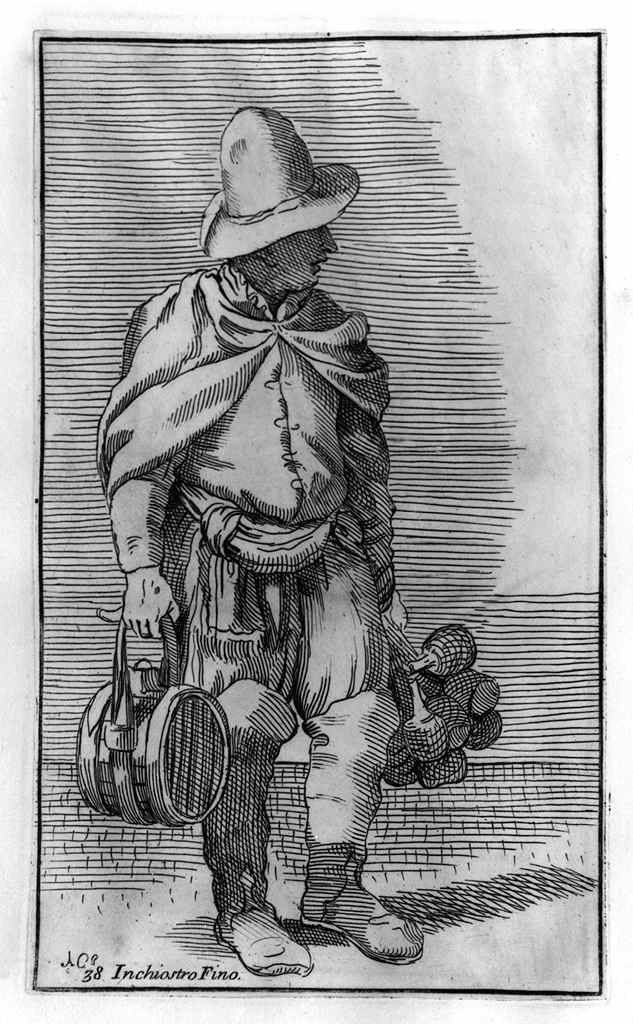 venditore d'inchiostro (stampa, elemento d'insieme) di Guillain Simon il Vecchio, Carracci Annibale (sec. XVII, sec. XVIII)