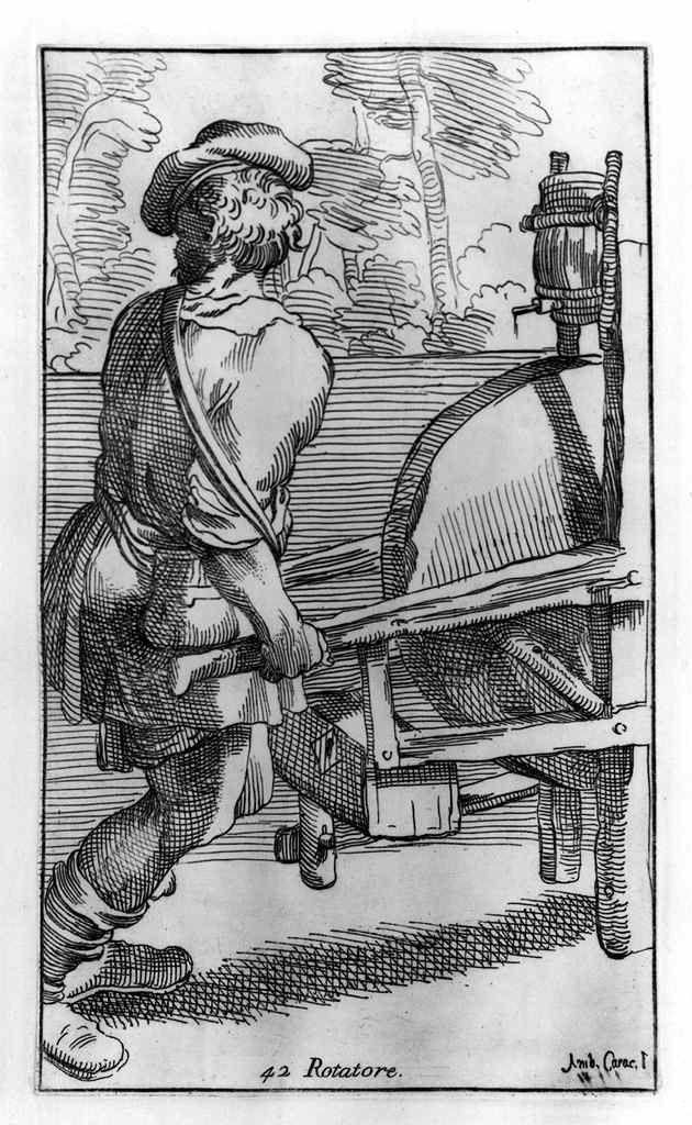 arrotino (stampa, elemento d'insieme) di Guillain Simon il Vecchio, Carracci Annibale (sec. XVII, sec. XVIII)
