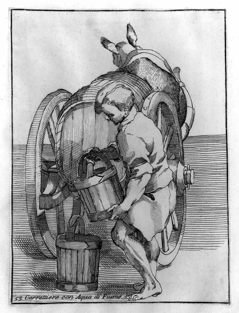 acquaiolo (stampa, elemento d'insieme) di Guillain Simon il Vecchio, Carracci Annibale (sec. XVII, sec. XVIII)