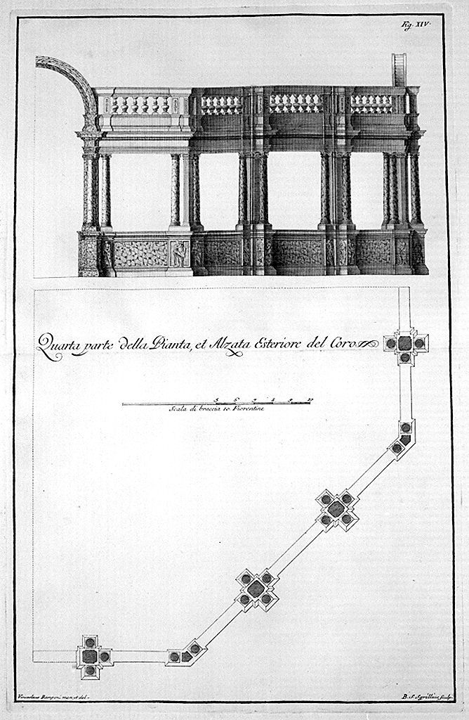 veduta parziale del coro del Duomo di Firenze (stampa, elemento d'insieme) di Sgrilli Bernardo Sansone (sec. XVIII)