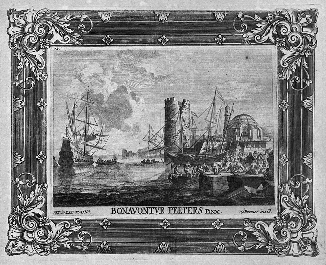 veduta di porto (stampa, stampa composita) di Prenner Anton Joseph von (sec. XVIII)