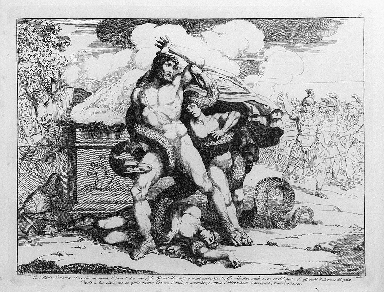Laocoonte e i figli strangolati da due serpenti (stampa, elemento d'insieme) di Pinelli Bartolomeo (sec. XIX)