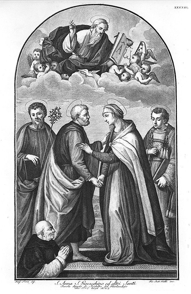 storie di Sant'Anna e San Gioacchino (stampa, elemento d'insieme) di Pera Giuseppe (sec. XVIII)