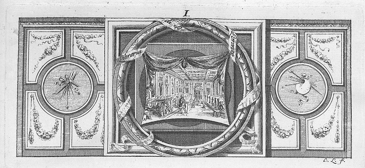 interno della Biblioteca Laurenziana (stampa, elemento d'insieme) di Lasinio Carlo (sec. XVIII)