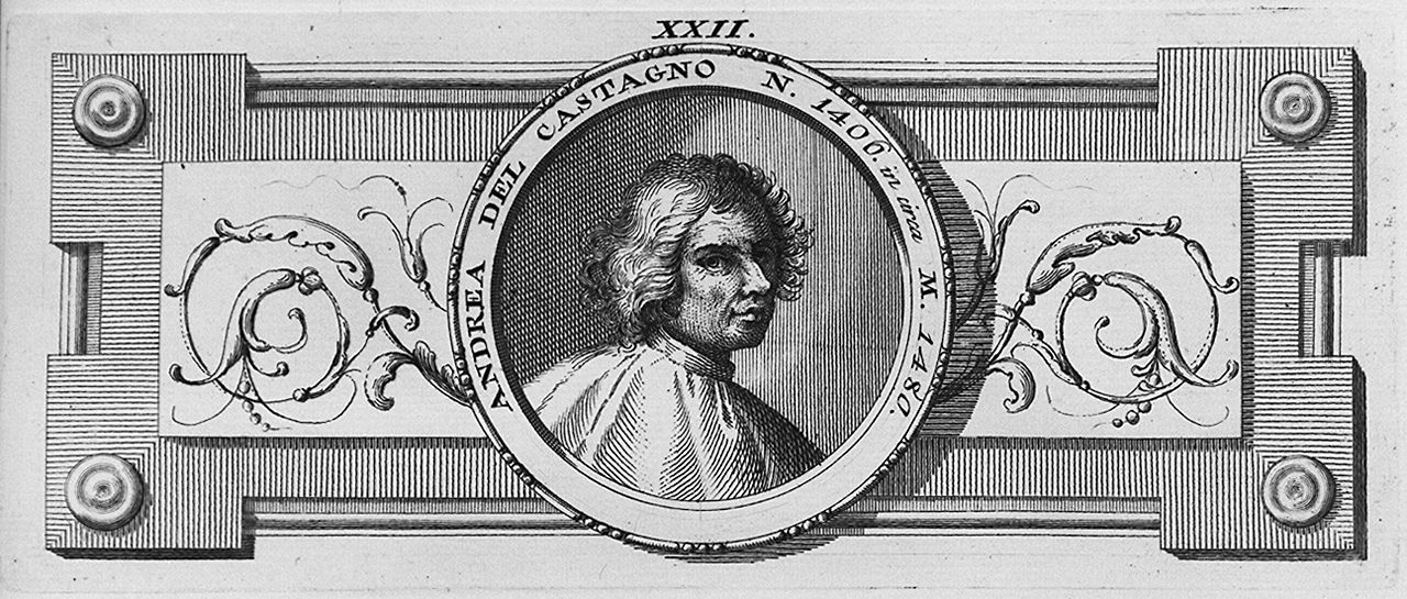 ritratto di Andrea del Castagno (stampa, elemento d'insieme) di Lasinio Carlo (sec. XVIII)