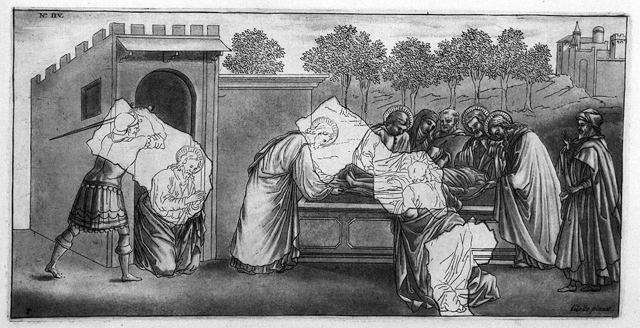 decapitazione di San Giovanni Battista (stampa, elemento d'insieme) di Patch Thomas, Giotto di Bondone (sec. XVIII)