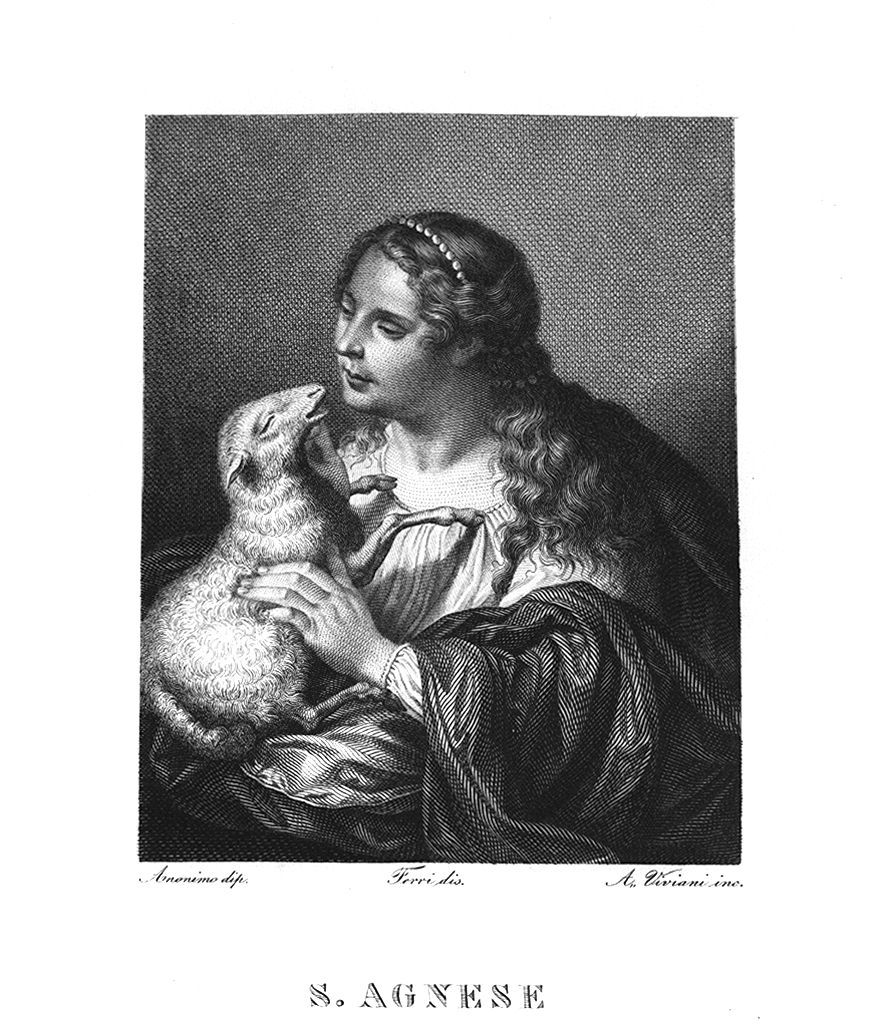 La Mansuetudine, Sant'Agnese (stampa, elemento d'insieme) di Viviani Antonio, Ferri Antonio (sec. XIX)