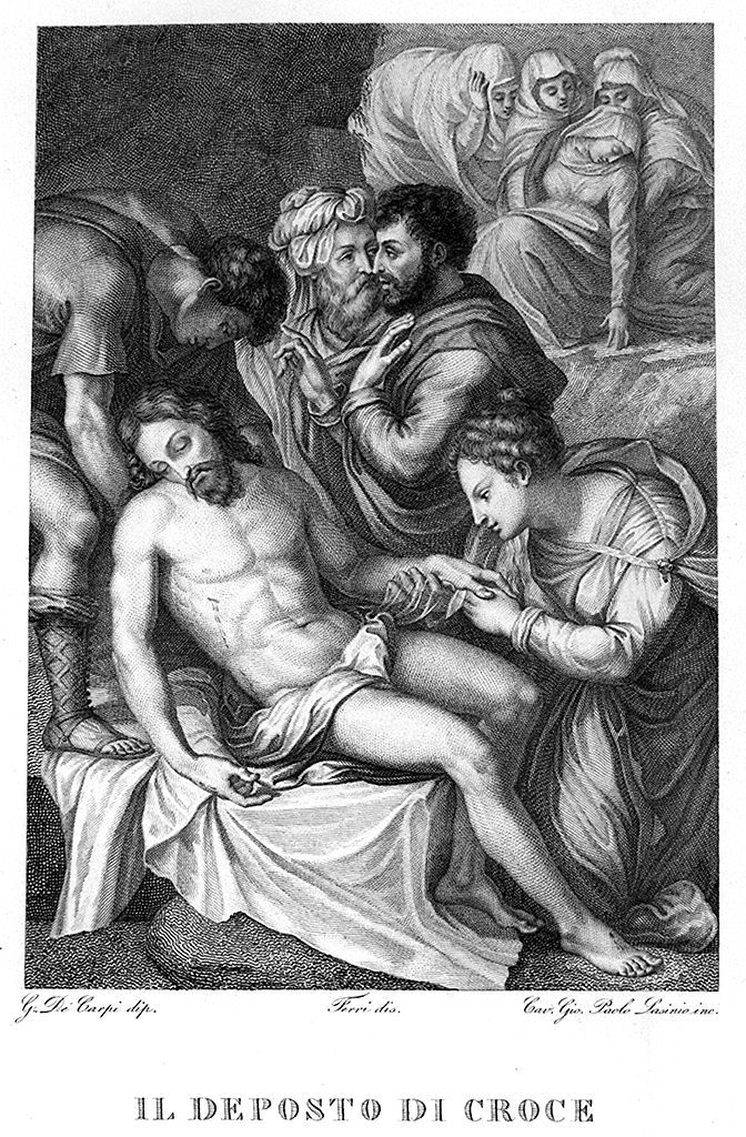 compianto sul Cristo morto (stampa, elemento d'insieme) di Lasinio Giovanni Paolo, Ferri Antonio (sec. XIX)