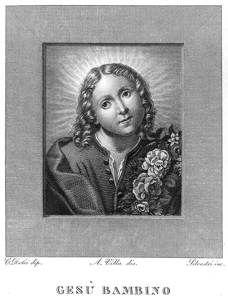 Gesù Bambino (stampa, elemento d'insieme) di Silvestrini Giovanni (sec. XIX)