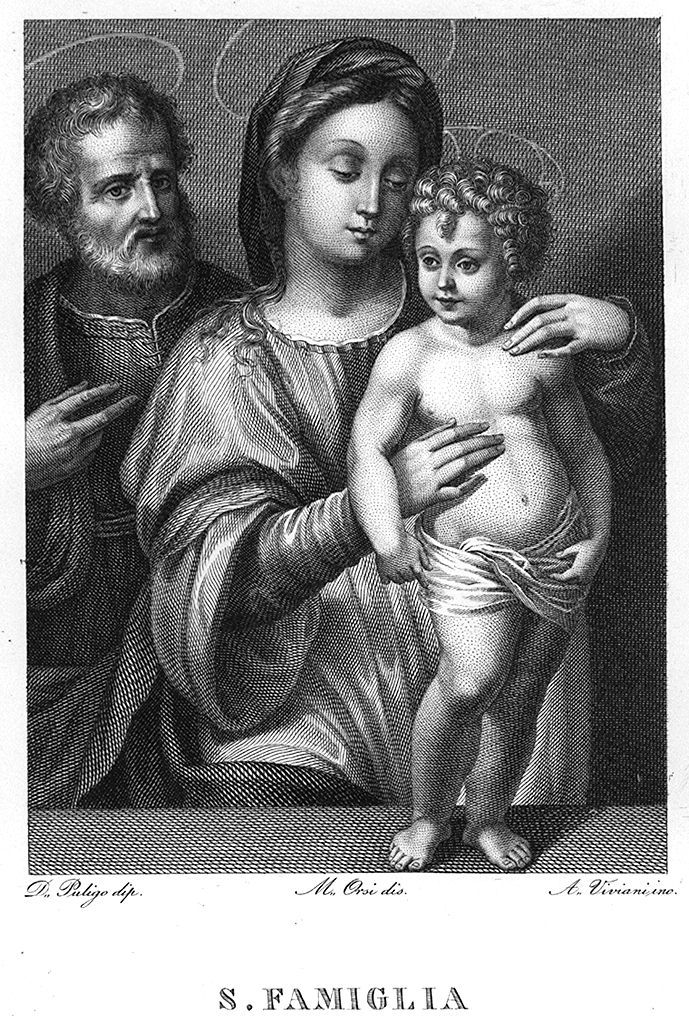 Sacra Famiglia (stampa, elemento d'insieme) di Viviani Antonio (sec. XIX)