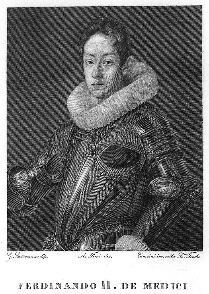 ritratto di Ferdinando II de' Medici granduca di Toscana (stampa, elemento d'insieme) di Ferri Antonio (sec. XIX)