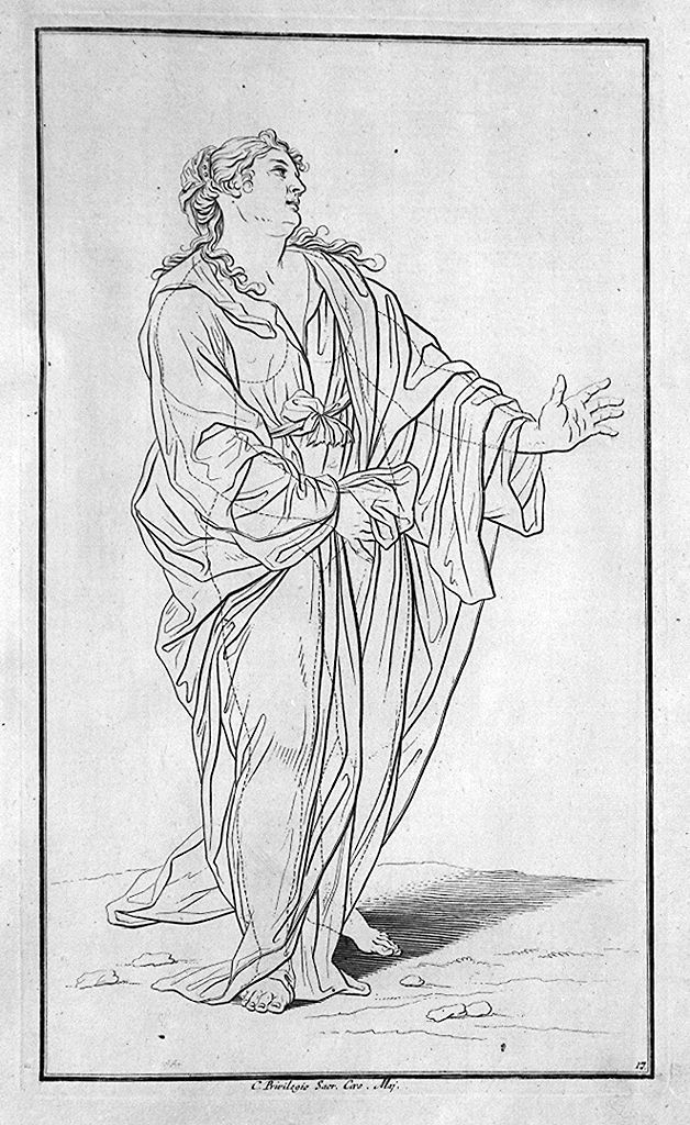 figura femminile (stampa, elemento d'insieme) di Preissler Johann Daniel (sec. XVIII)