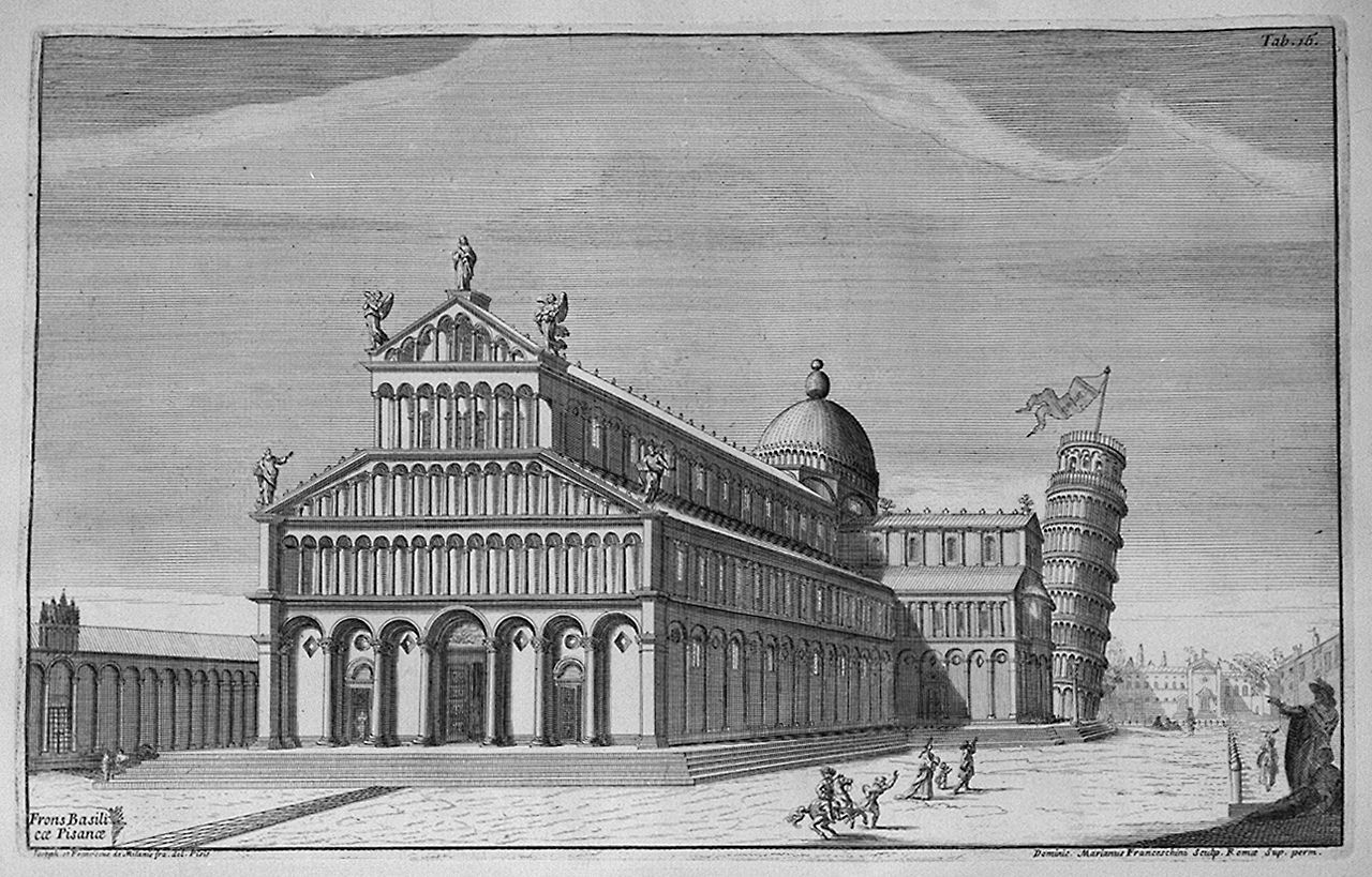 veduta del Duomo di Pisa (stampa, elemento d'insieme) di Franceschini Domenico Mariano, Melani Giuseppe, Melani Francesco (sec. XVIII)