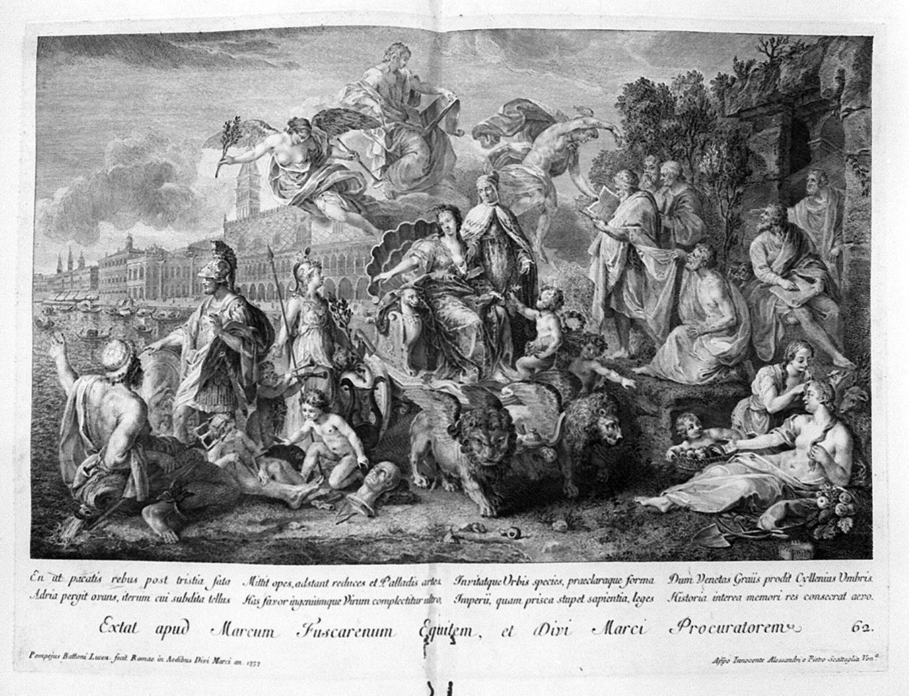 allegoria di Venezia (stampa, elemento d'insieme) di Monaco Pietro (sec. XVIII, sec. XVIII, sec. XVIII)