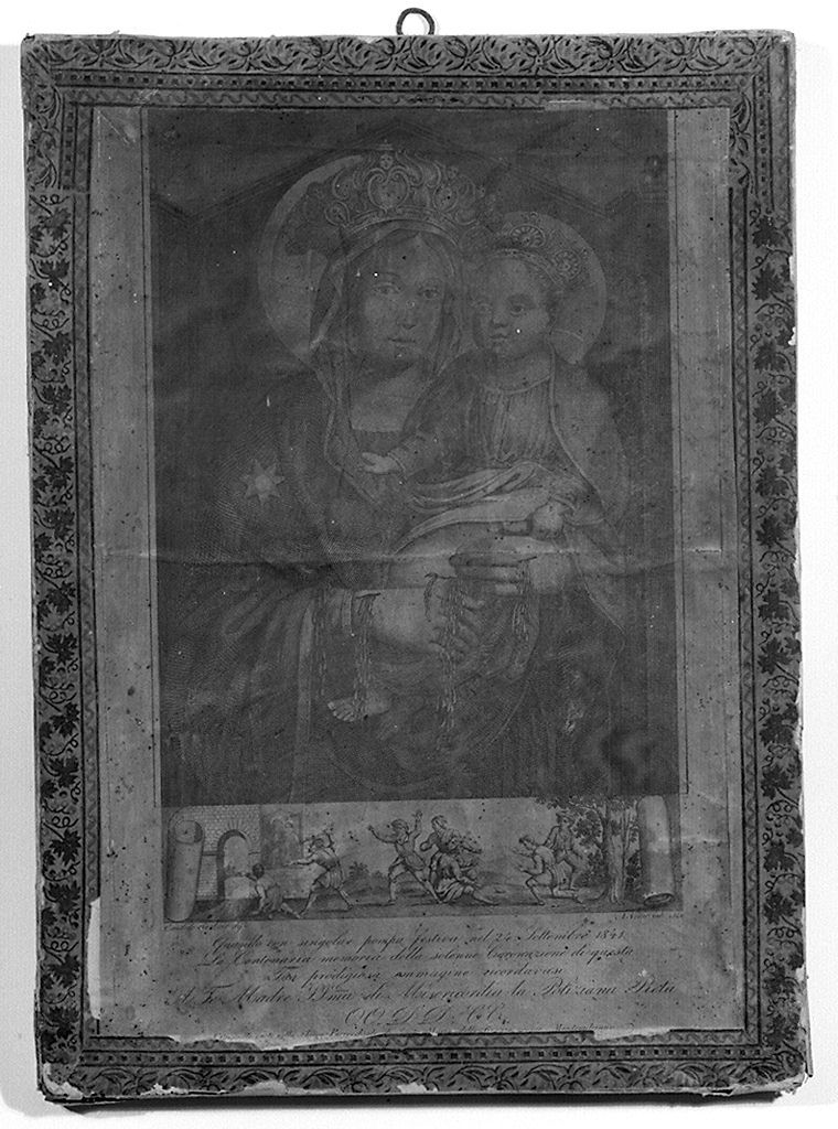 Madonna delle Grazie, Madonna con Bambino (stampa tagliata) di Verico Antonio, Sorbini Candido (sec. XIX)
