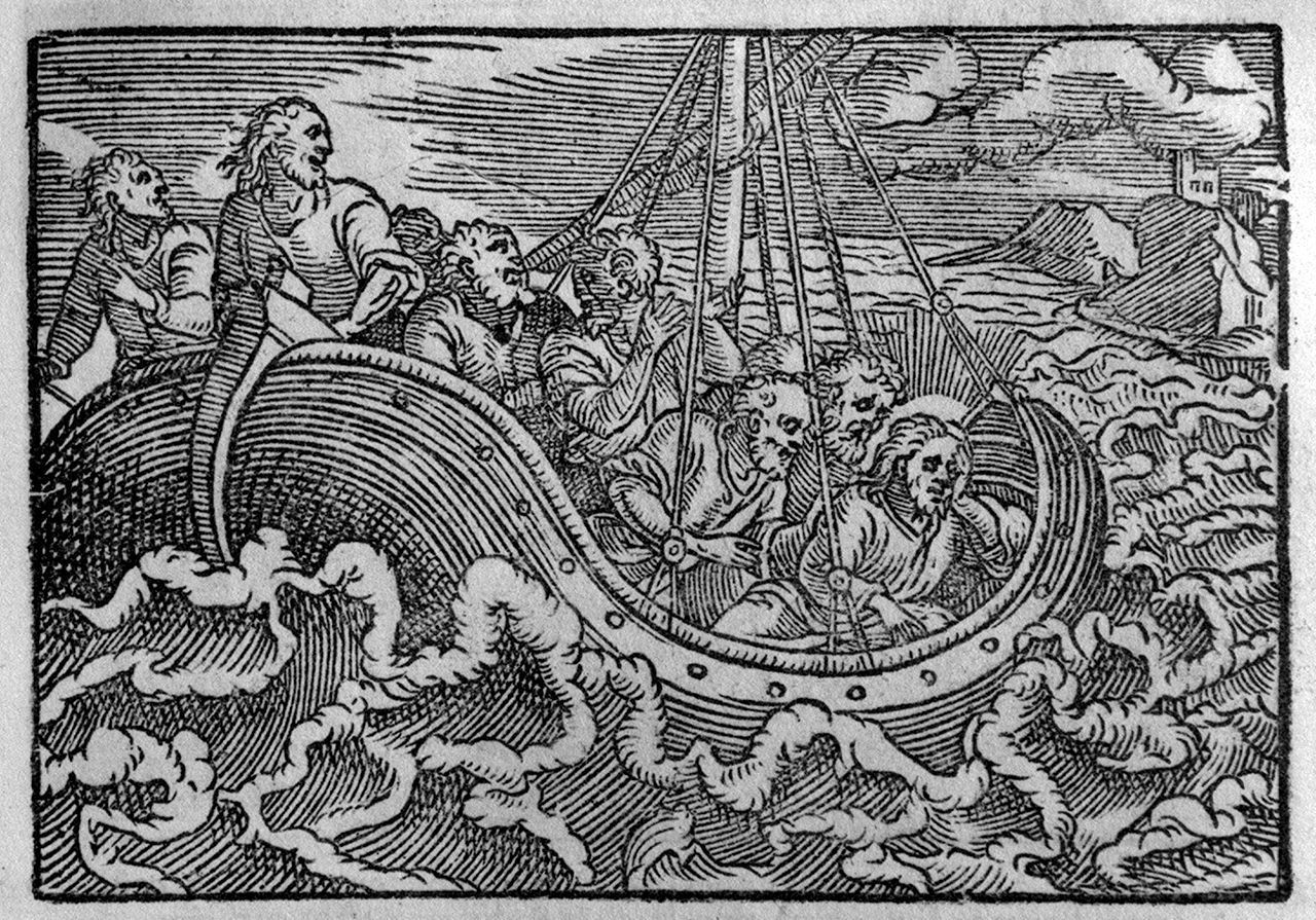 Cristo placa la tempesta sul lago di Tiberiade (stampa, serie) - ambito veneto (ultimo quarto sec. XVI)