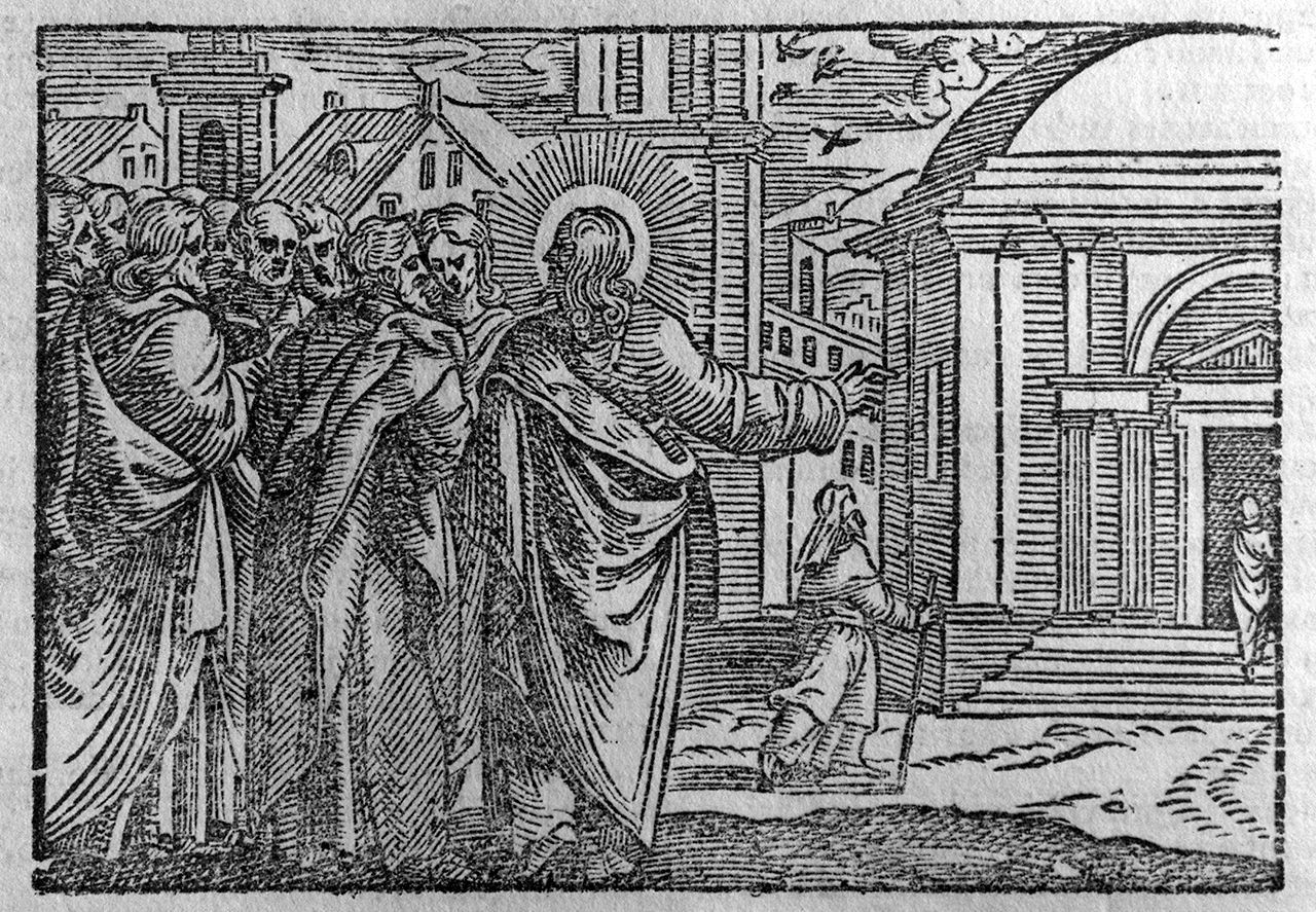 Cristo indica i segni premonitori della distruzione di Gerusalemme (stampa, serie) - ambito veneto (ultimo quarto sec. XVI)
