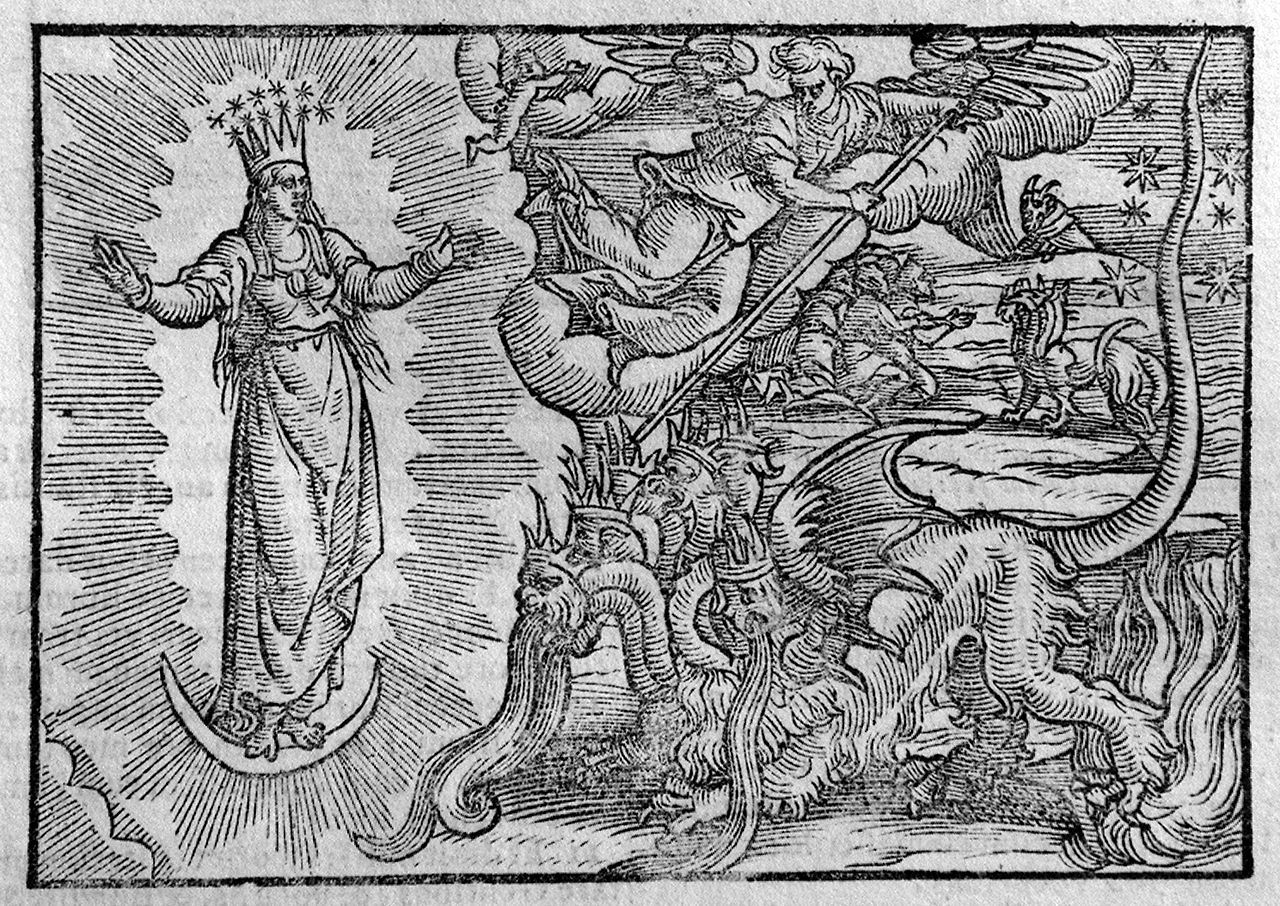 Madonna dell'Apocalisse (stampa, elemento d'insieme) - ambito veneto (ultimo quarto sec. XVI)