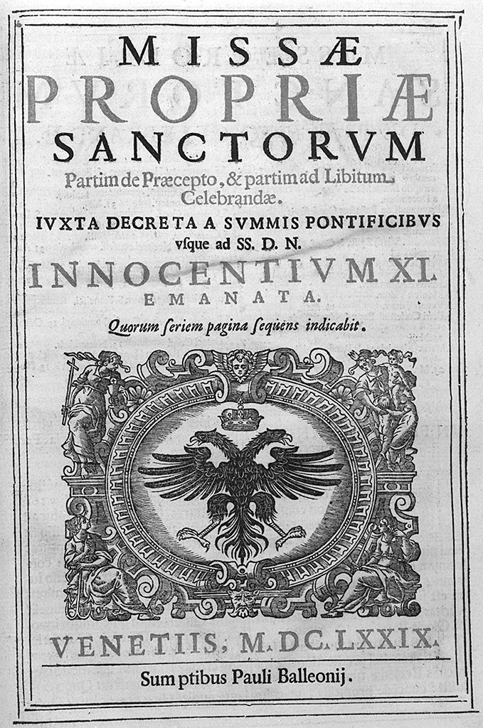 stemma dell'impero entro cornice con le Virtu' teologali (stampa, elemento d'insieme) - ambito italiano (sec. XVII)