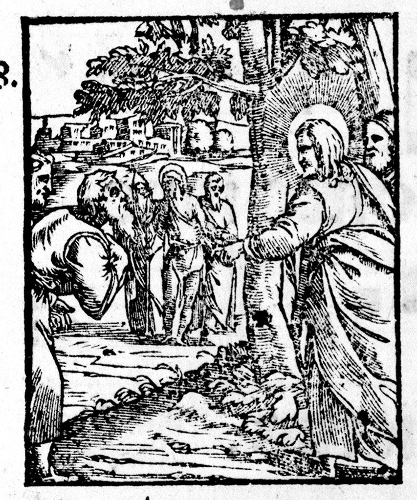 Cristo guarisce il lebbroso (stampa, elemento d'insieme) - ambito italiano (sec. XVI)
