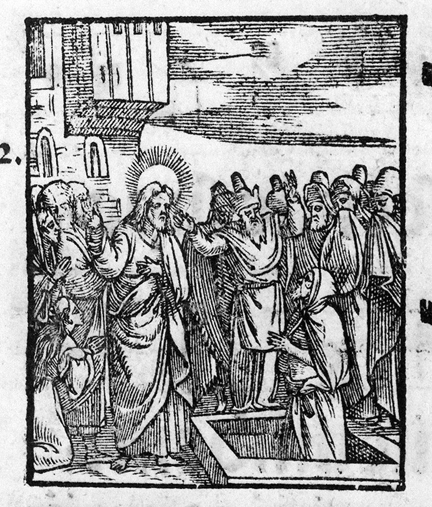 resurrezione di Lazzaro (stampa, elemento d'insieme) - ambito italiano (sec. XVI)