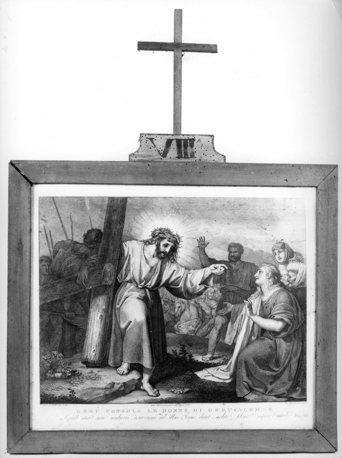 stazione VIII: Gesù consola le donne di Gerusalemme (stampa, elemento d'insieme) di Pera Giuseppe, Sabatelli Luigi, Eredi Benedetto (sec. XIX)