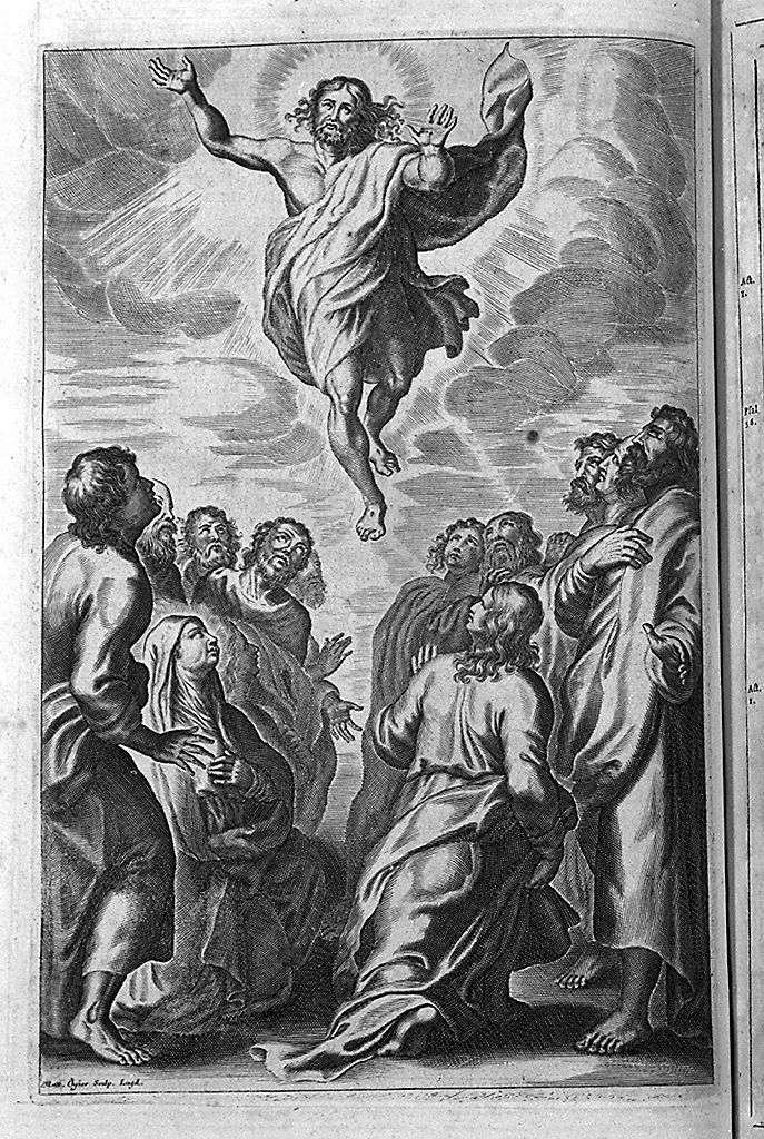 ascensione di Cristo (stampa, elemento d'insieme) di Ogier Mathieu (sec. XVII)