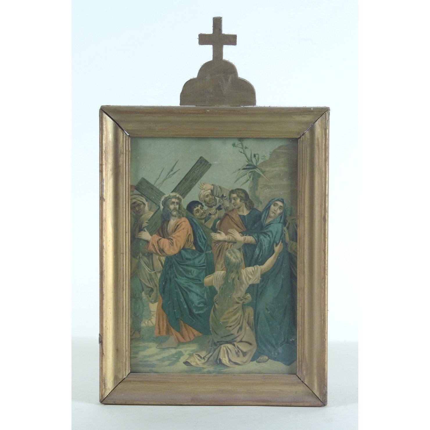 stazione IV: Gesù incontra la Madonna (stampa a colori, serie) - bottega toscana (prima metà sec. XX)