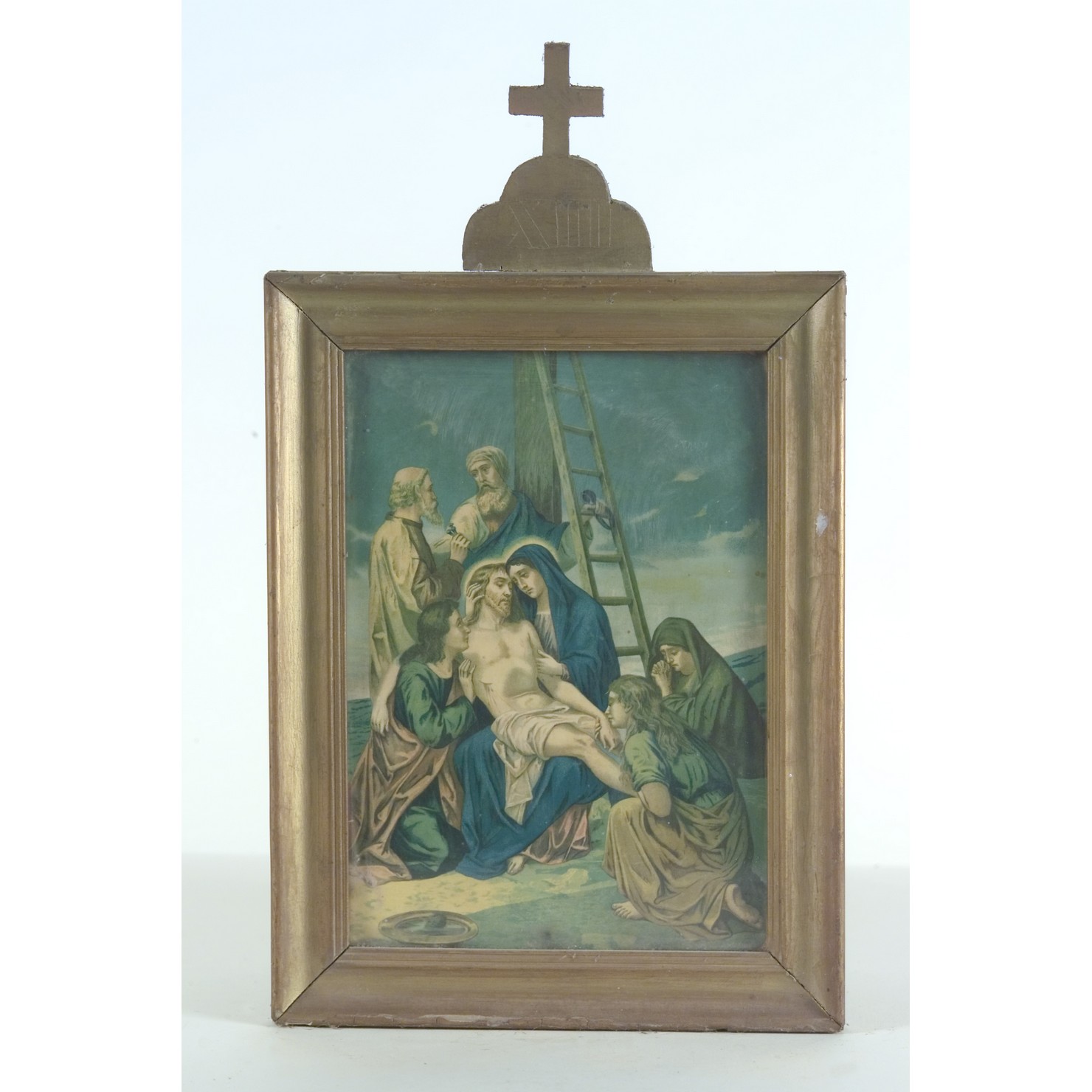 stazione XIII: Gesù deposto dalla croce (stampa a colori, serie) - bottega toscana (prima metà sec. XX)