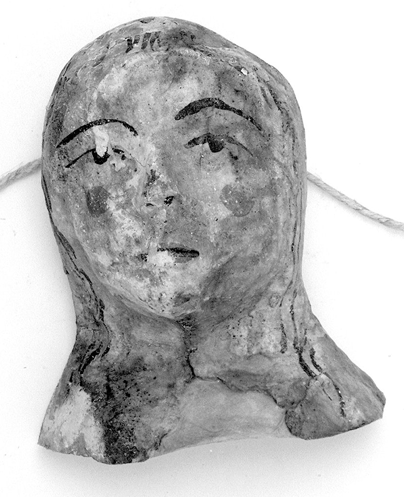 figura femminile a mezzo busto (ex voto antropomorfo) - valdelsano (secc. XVI/ XIX)