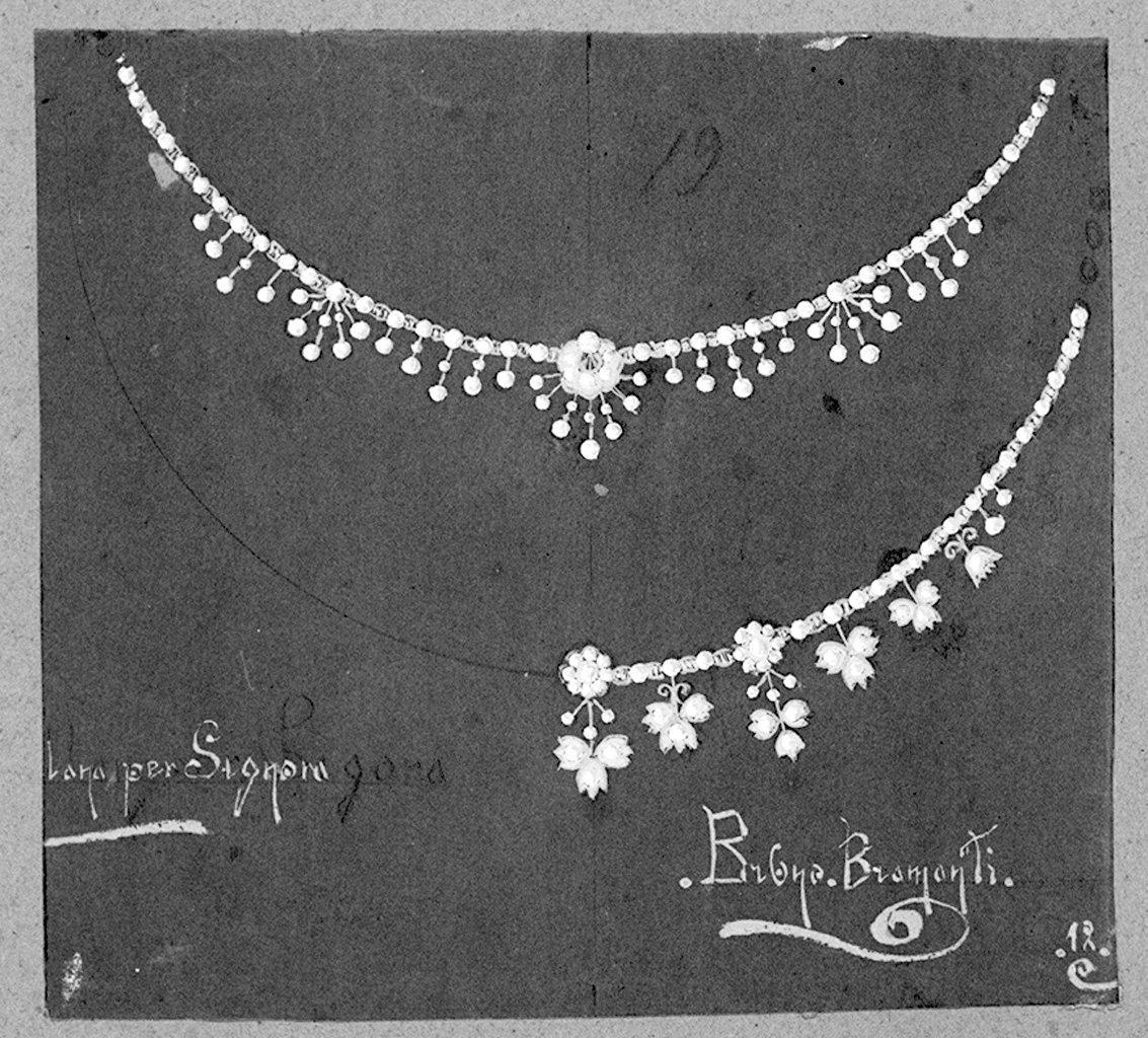 collane, gioielli (disegno) di Bramanti Bruno (sec. XX)