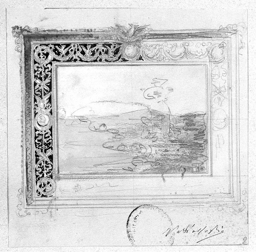 dipinto con cornice (disegno) di Dell'Agnello Artidoro (sec. XX)