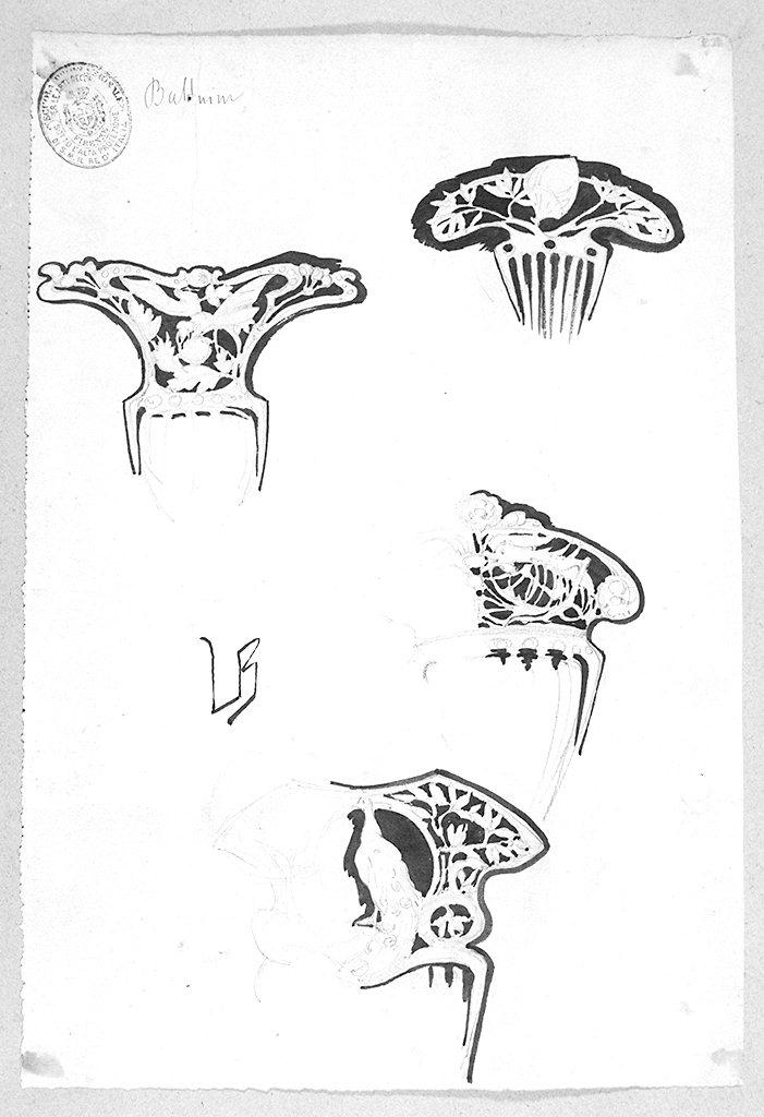 pettini, gioielli (disegno) di Ballerini Alfredo (sec. XX)