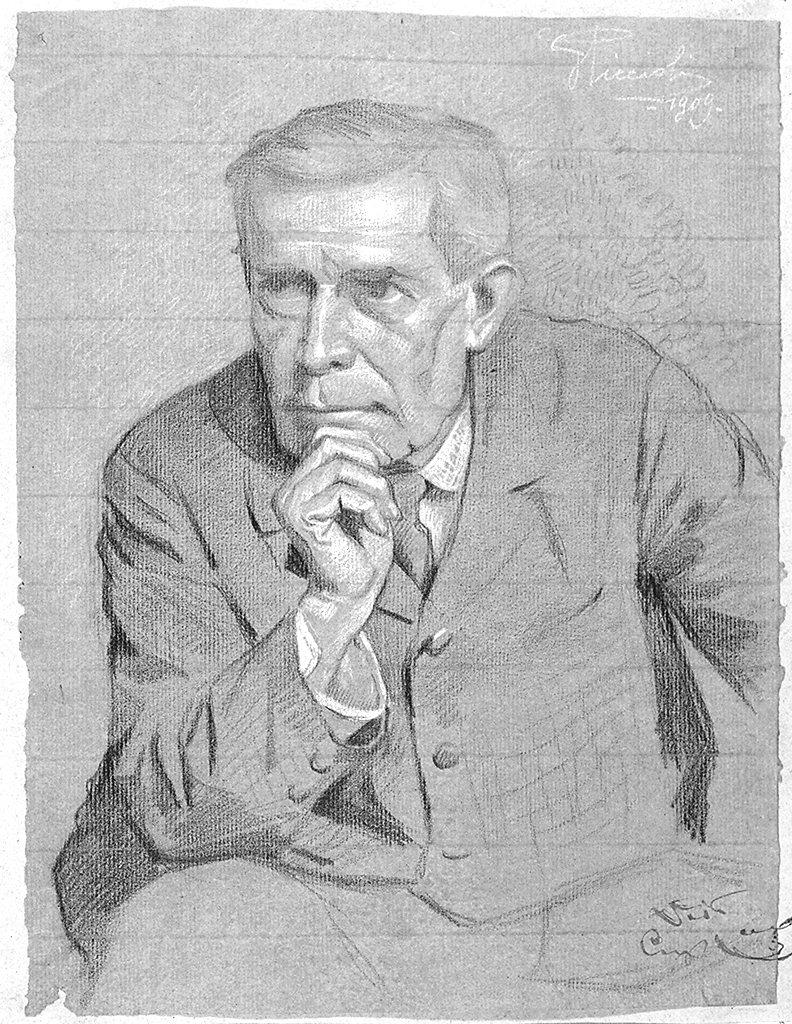 ritratto d'uomo (disegno) di Piccioli Gaetano (sec. XX)