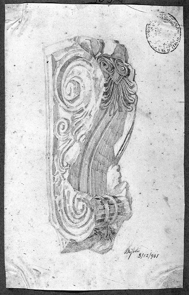 mensola architettonica (disegno) di Bifoli Enzo (sec. XX)