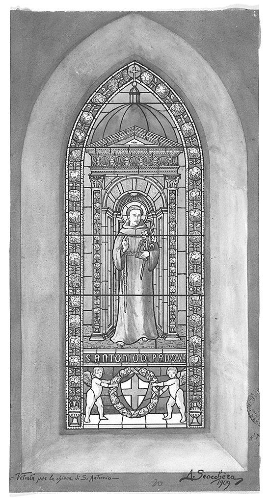 Santo francescano (disegno) di Scocchera Alfredo (sec. XX)