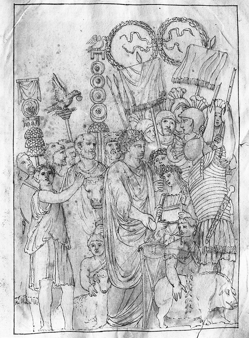 Lustratio, scena di sacrificio (disegno) di Carlini Alberico (sec. XVIII)