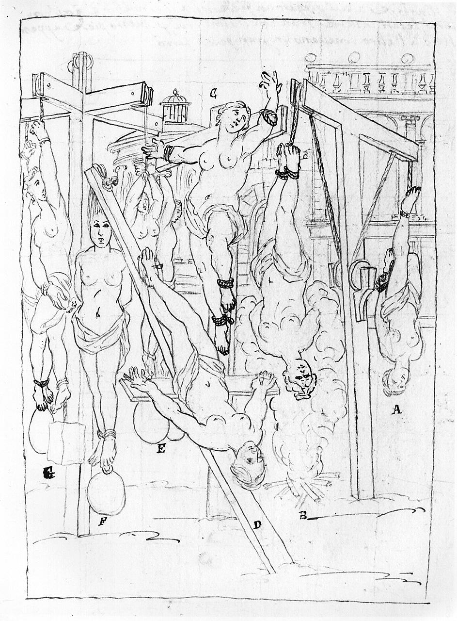 scena di martirio (disegno) di Carlini Alberico (sec. XVIII)