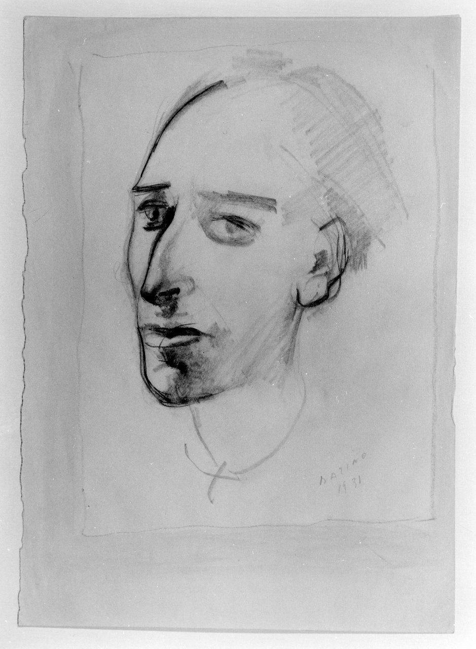 ritratto di Angelo Lanza, ritratto d'uomo (disegno) di Marini Marino (sec. XX)