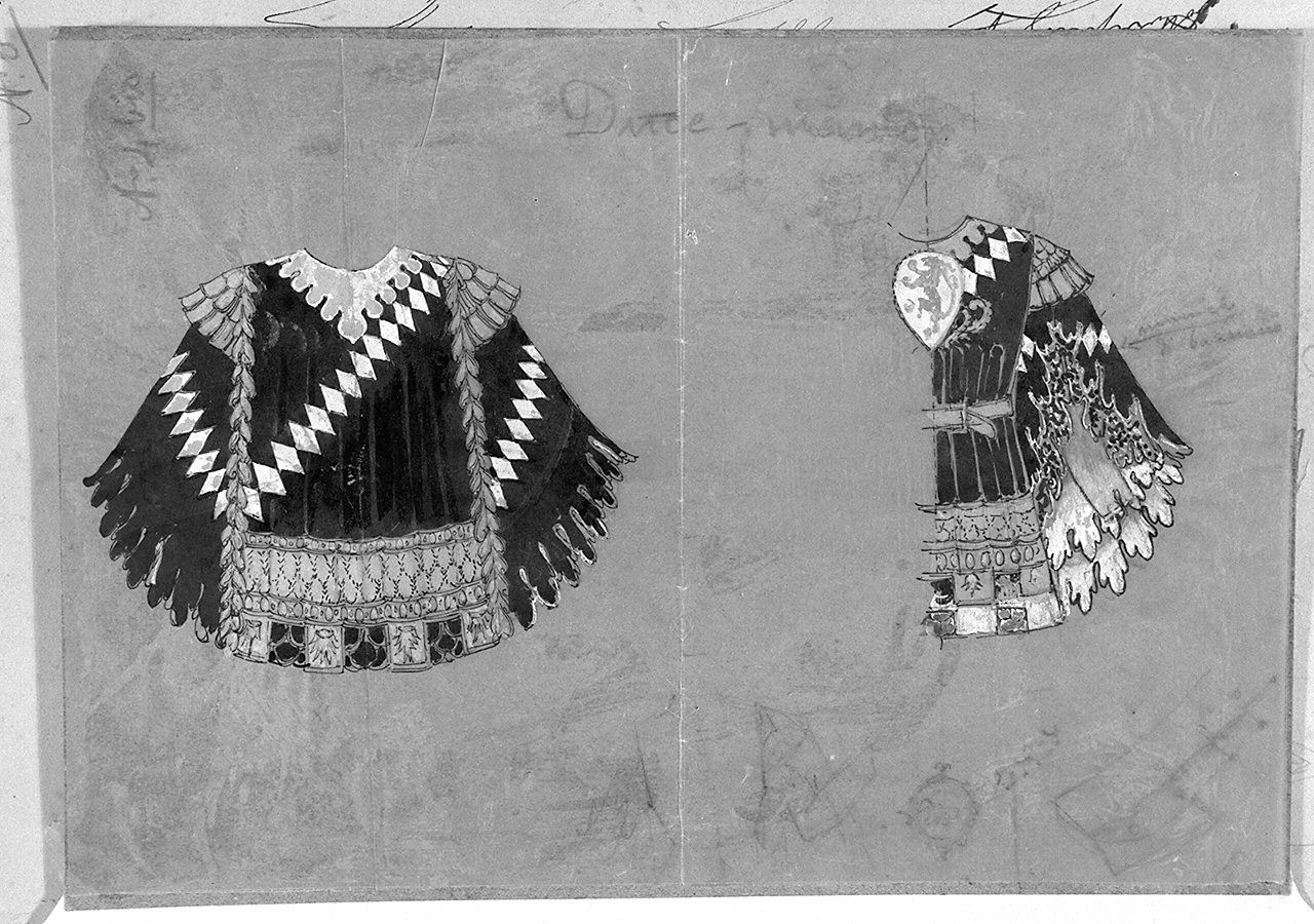 montura del duce della contrada della Lupa (disegno, elemento d'insieme) di Giunti Umberto (sec. XX)