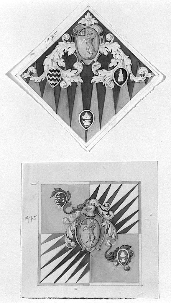 bandiera della contrada di Valdimontone (disegno, serie) di Marzi Bruno (sec. XX)